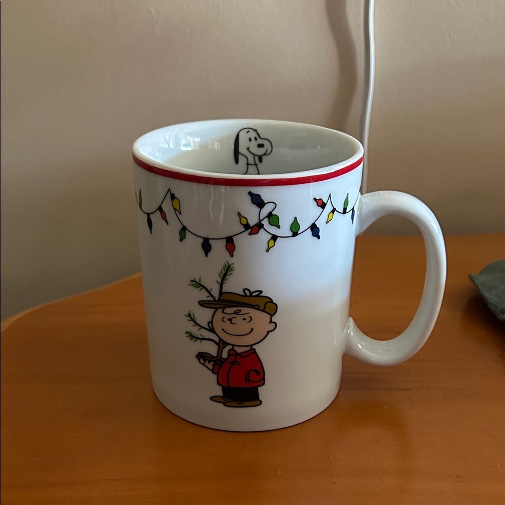 Peanuts Christmas Mug with Charlie Brown and Snoopy